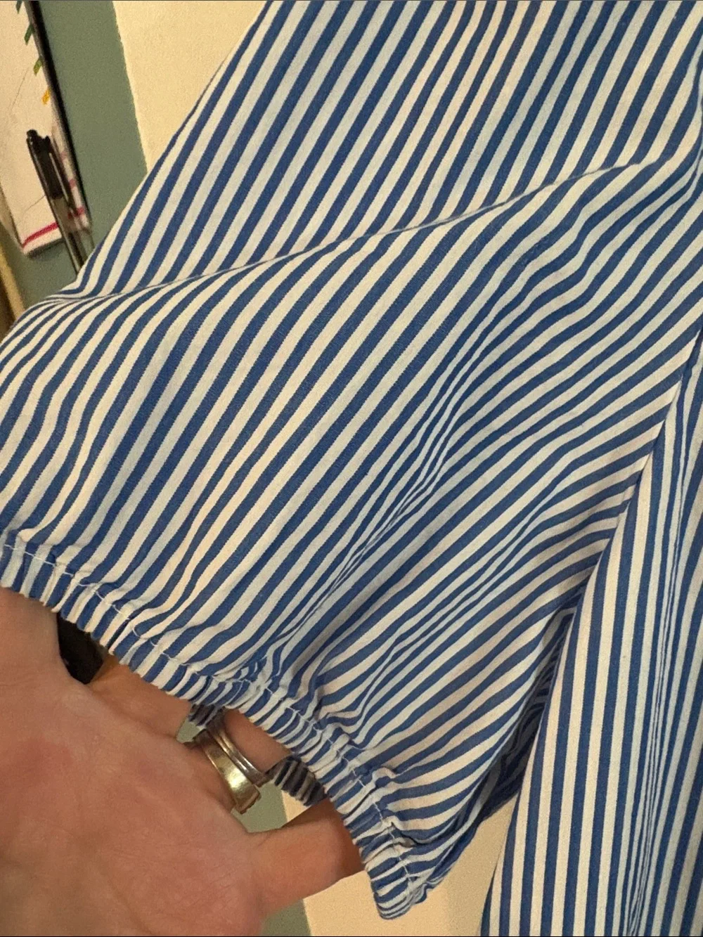 J CREW BLUE AND WHITE STRIPED BLOUSE